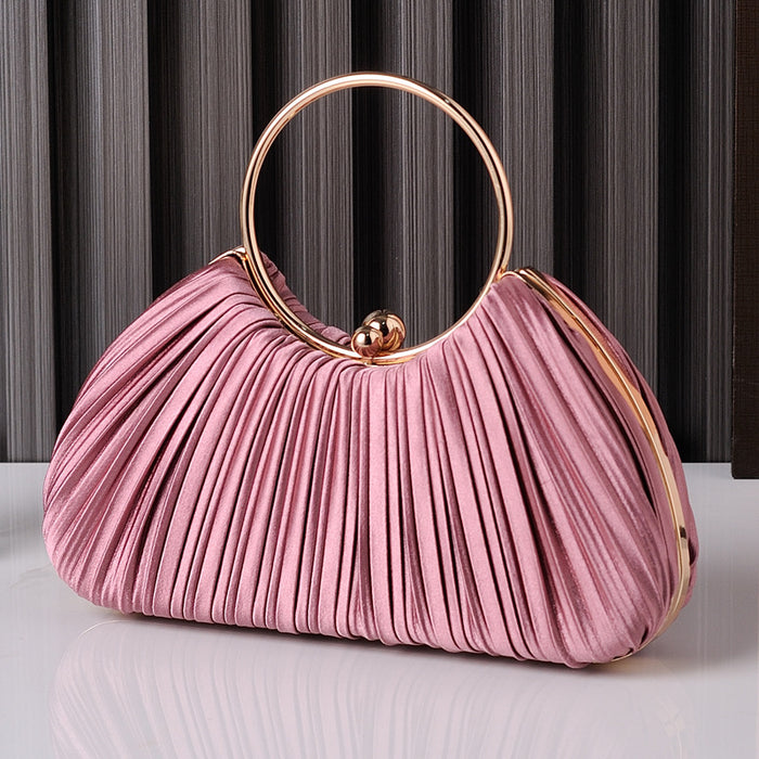 Wholesale Apricot Pleated Evening Bag Handbag JDC-HB-YiX019