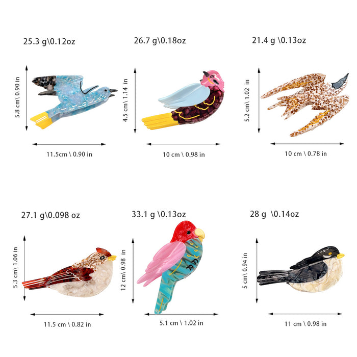 Wholesale Colorful Bird Design Handmade Acetate Shark Hair Clip