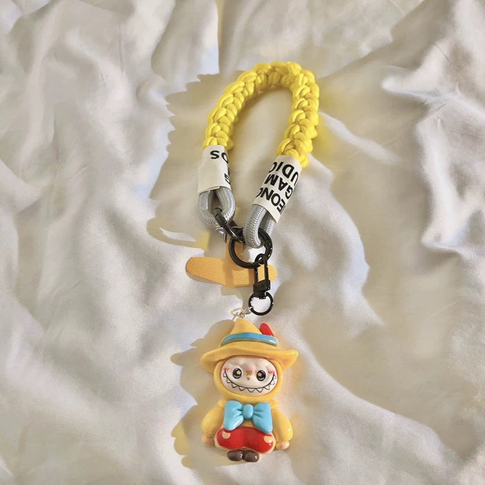 Wholesale Cute cartoon cloth woven nylon lanyard key chain