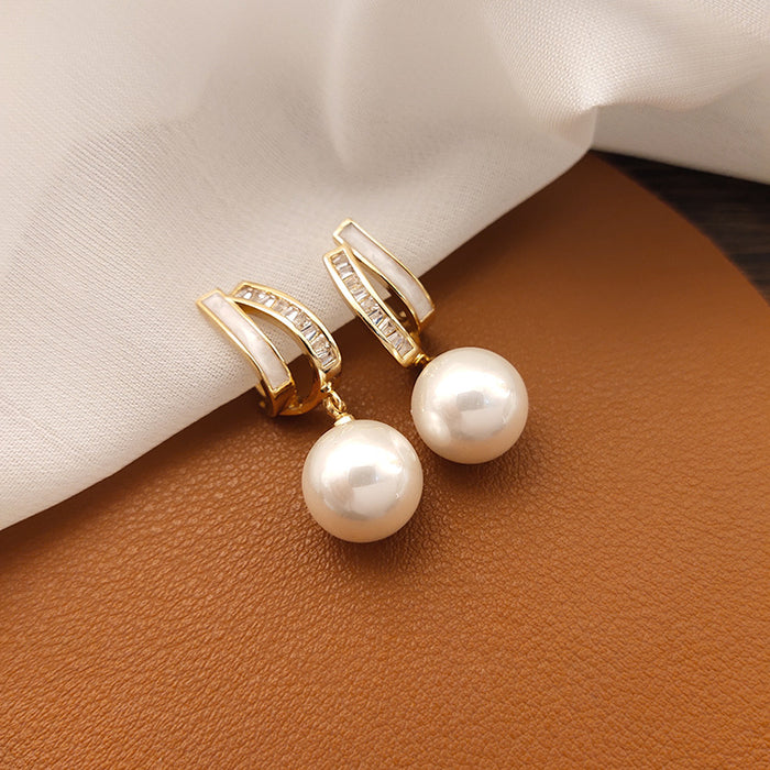 Wholesale ear clip pearl earrings women's long earrings  earrings