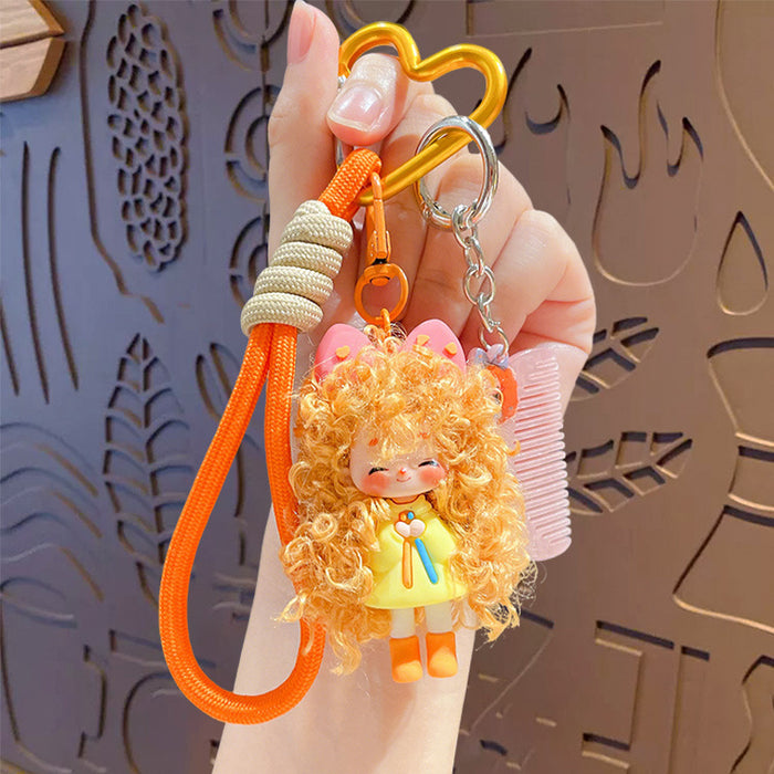 Wholesale PVC Cartoon Keychain Pendant Hairy Milk Doll Design Bag Charm MOQ≥2
