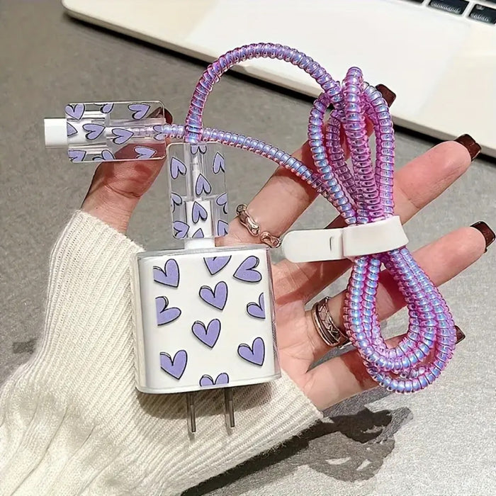 Wholesale Heart-patterned 20W charger protective case