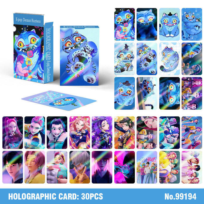 Wholesale 30-Piece Set of K-Pop Holographic Cartoon Collectible LOMO Cards