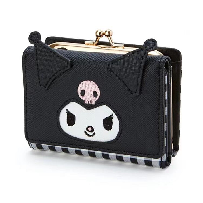 Wholesale Cartoon Cute Black and White Plaid Short Wallet JDC-WT-Hual002