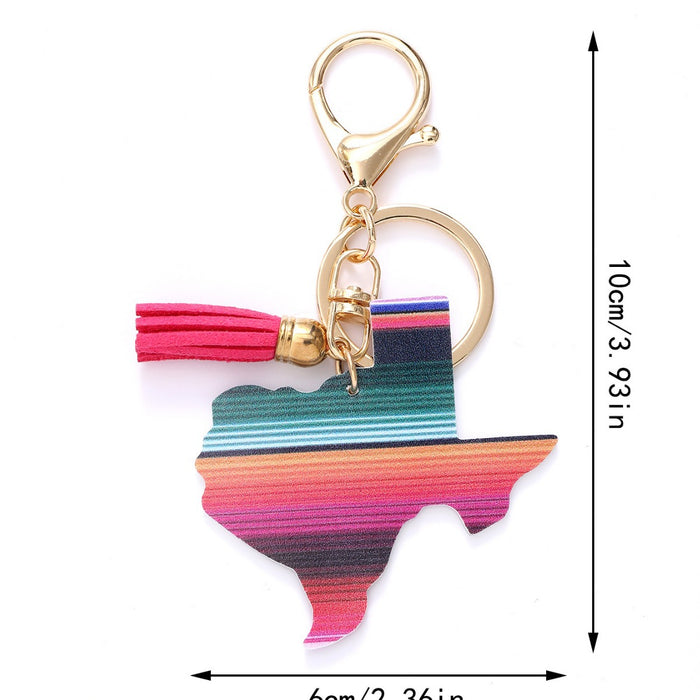 Wholesale Tassel Rainbow Leather Keychain JDC-KC-MingM001