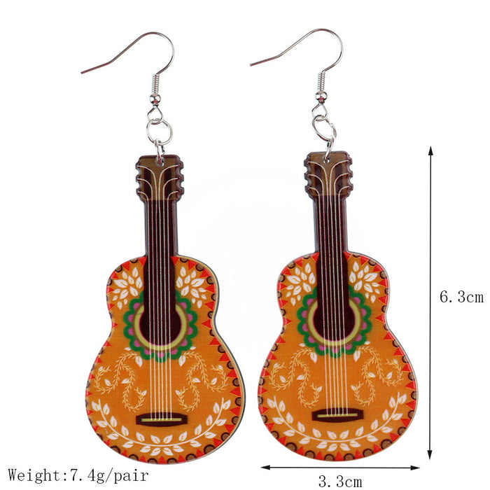 Wholesale Vintage Music Instrument Acrylic Earrings JDC-ES-NiQing060