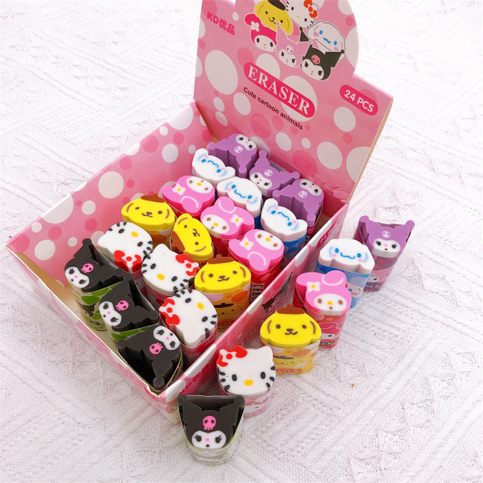 Wholesale 24pcs Cartoon Rubber Eraser JDC-ER-YaLL001