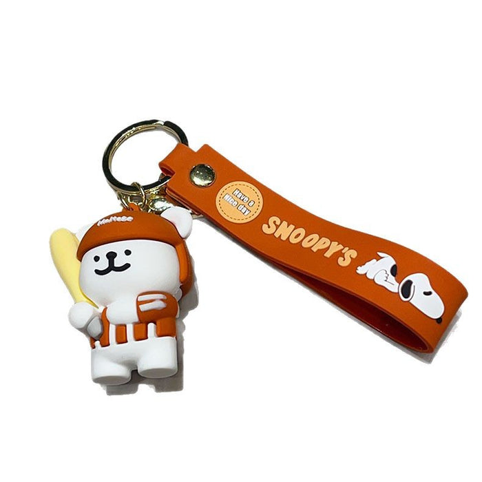 Wholesale PVC Cartoon Line Puppy Badminton Keychain Bag Charm Gift