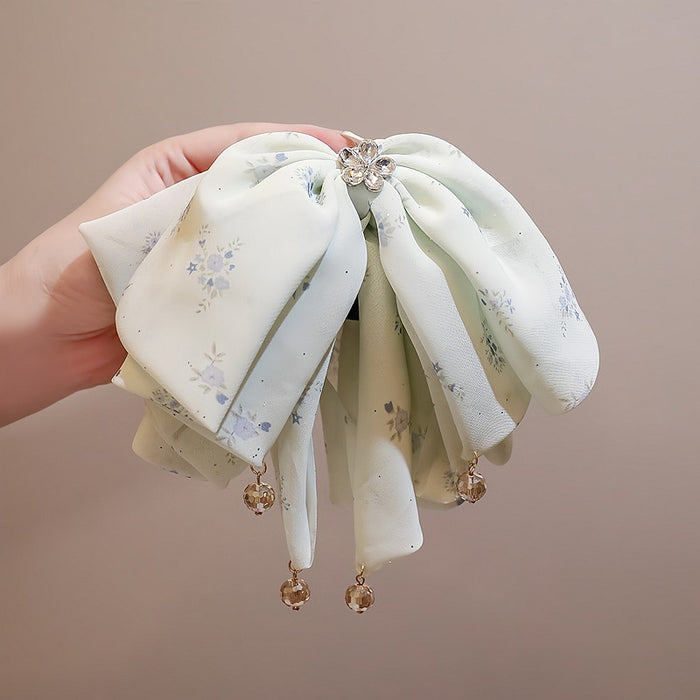 Wholesale Retro satin bow clip, high-end feel, elegant temperament, low ponytail clip, back of the head clip, hair accessory hair clip