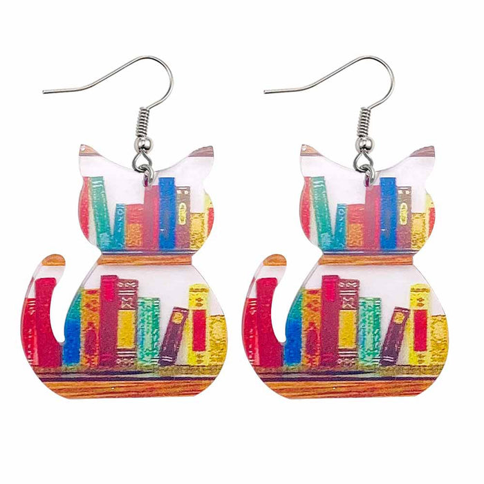 Wholesale Teacher' s Day Earrings Leopard Pencil Ruler Acrylic Earrings School Season Student Earrings Jewelry