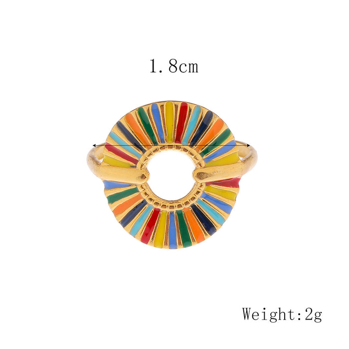 Wholesale Stainless Steel Open Circle Colored Drip Oil Ring