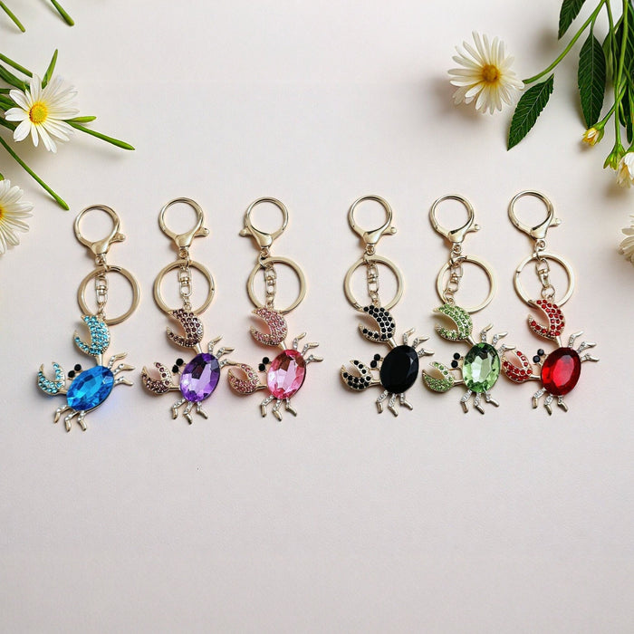 Wholesale Zinc Alloy Rhinestone Crab Keychain Trendy Cancer Zodiac Charm For Women S Bags And Keys