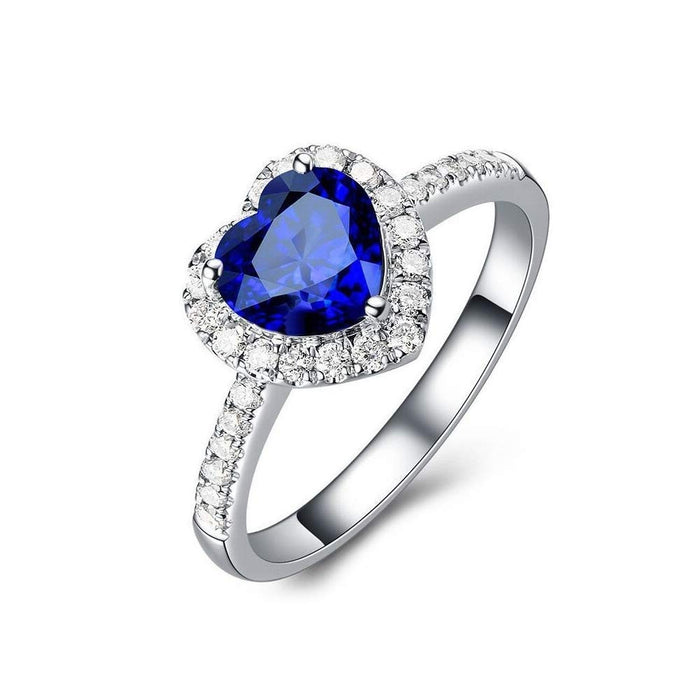 Wholesale Heart-shaped sparkling cubic zirconia open ring