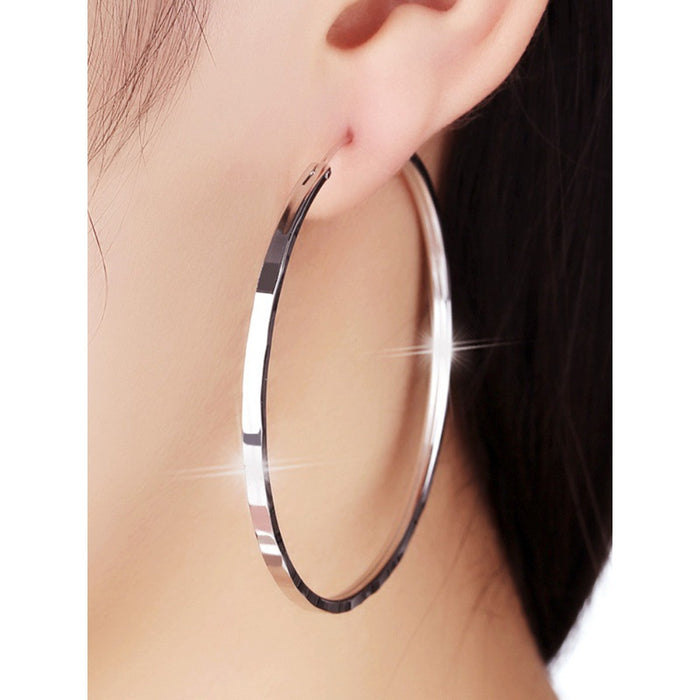 Wholesale Earrings for Women Versatile Earrings  Large Hoop Silver Hoop Earrings