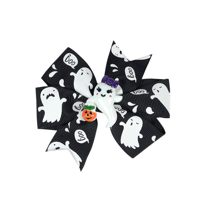 Wholesale Halloween Children's Bow Fabric Hairpin JDC-HC-QiuN009