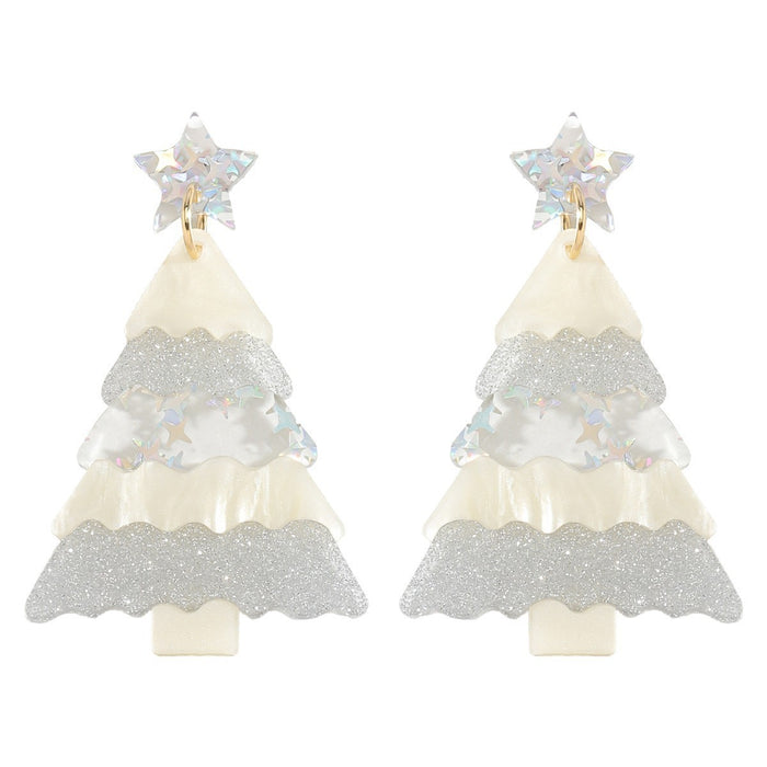 Wholesale  Christmas Tree Holiday Earrings Christmas Star Acrylic Sheet Earrings
