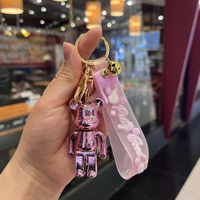 Wholesale Creative cartoon shiny violent bear key chain doll fashion student girlfriends key chain exquisite small gifts