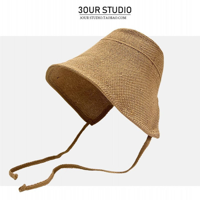 Wholesale Cotton and Straw Sun Hat Summer Big Brim Riding Sun Hat
