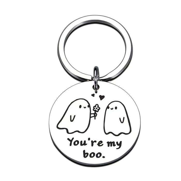 Wholesale Trendy  Boo Keychain for Couples Stainless Steel Bag Charm Gift MOQ：2