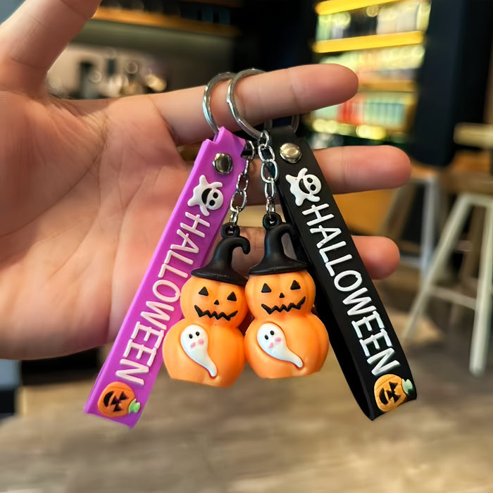 Wholesale PVC Pumpkin Ghost Keychain Spooky Car Key Accessory Party Gift