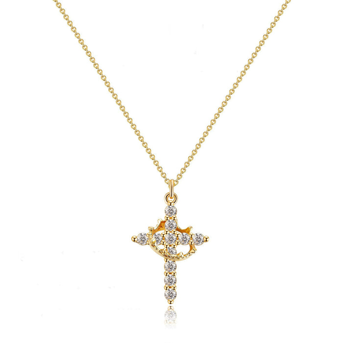 Wholesale Crown Cross Pendant Necklace