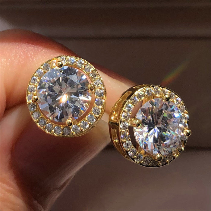 Wholesale Personalized and fashionable earrings for women, simple and versatile, elegant and stylish zircon earrings