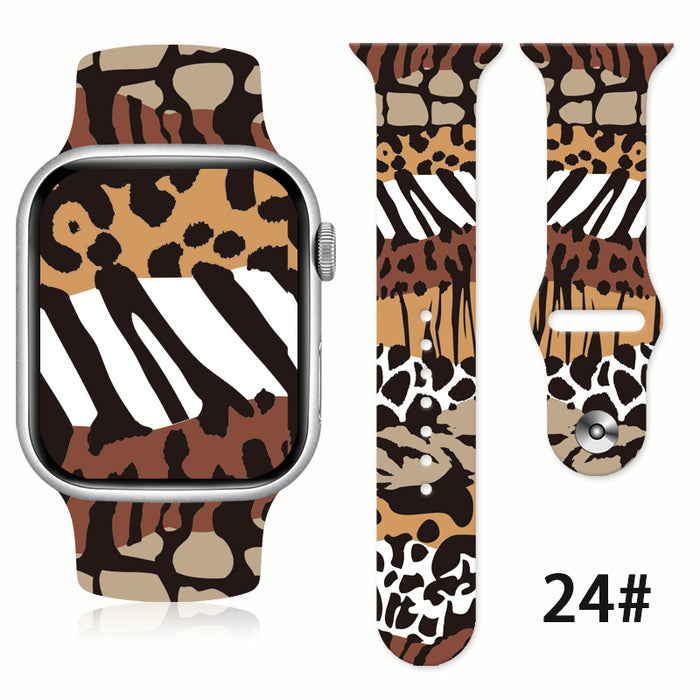 Wholesale Silicone Animal Fur Printed Silicone Watch Strap Wristband JDC-WD-NuoQi031