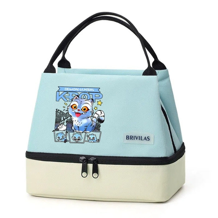 Wholesale Cartoon Cute Colorful Double-Layer Insulated Lunch Bag for Outdoor Use Handbags