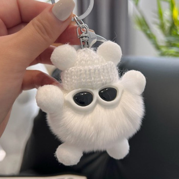 Wholesale Cute bag ornaments Rex rabbit fur small bristle plush doll small bristle car keychain mobile phone pendant