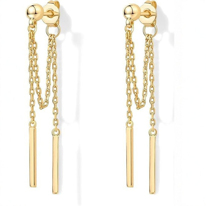 Wholesale Long chain earrings, creative silver needle earrings, niche design, high-end and elegant earrings