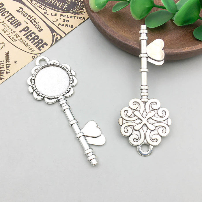 Wholesale Zinc alloy simulated key-shaped  DIY beads pendants