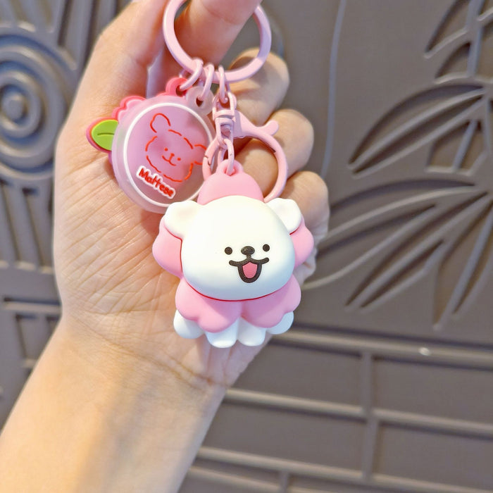 Wholesale Line Puppy Silicone Keychain Cartoon Backpack Pendant Gift MOQ≥5