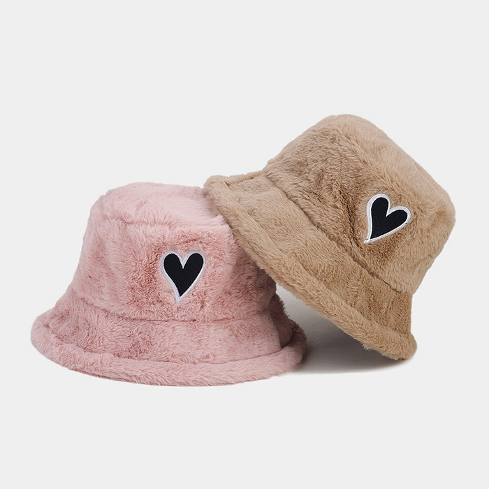 Wholesale Love Patch Plush Bucket Hat JDC-FH-LvY047