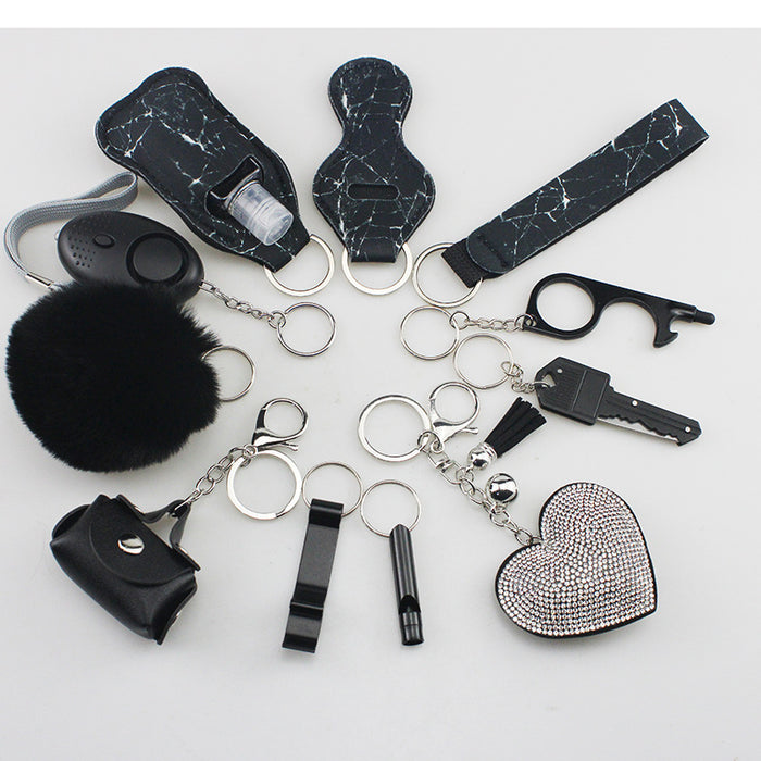 Wholesale Hair Ball Diamond Love Multifunctional DIY 11-piece Keychain JDC-KC-TouMS049