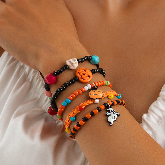 Wholesale Mixed Material Skull Bead Bracelet Set Fashion Jewelry Accessory for Women MOQ≥2