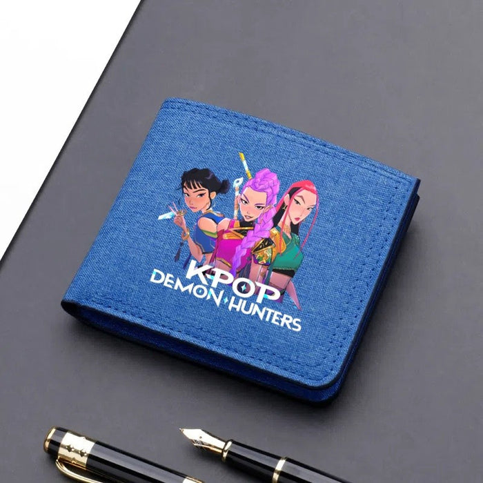 Wholesale Modern trendy ultra-thin cartoon print short canvas wallet