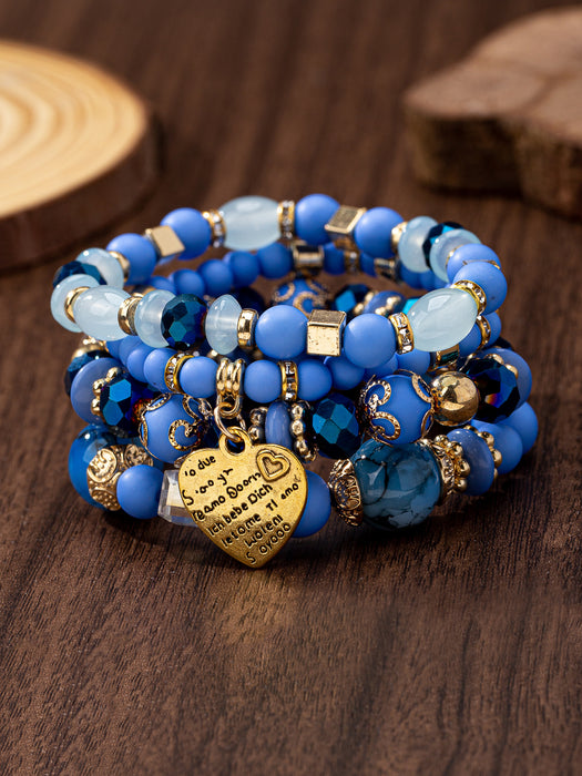 Wholesale  Bohemian Style Multi-layer Wooden Beads Beaded Bracelet