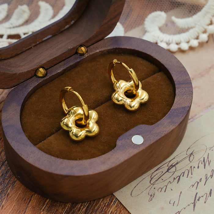 Wholesale Retro Geometric Earrings  Design Sense Stainless Steel Ear Buckle