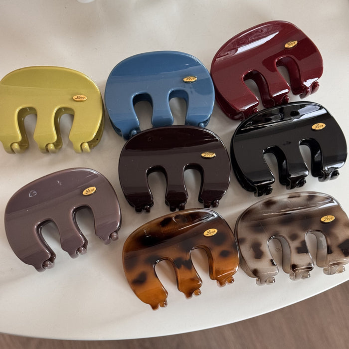 Wholesale M-shaped Love Gold Label Women's Head Hair Shark Clip Leopard print