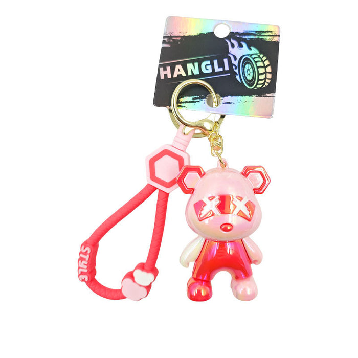 Wholesale Creative Colorful Plated Keychain Cartoon Bag Pendant