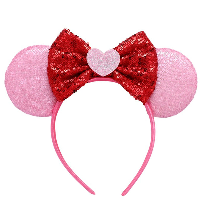 Wholesale Valentine's Day Sequin Bow Headband Cartoon Love Fabric Headband JDC-HD-MeiY009