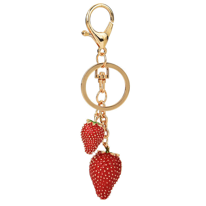 Wholesale Cute Strawberry Alloy Keychain