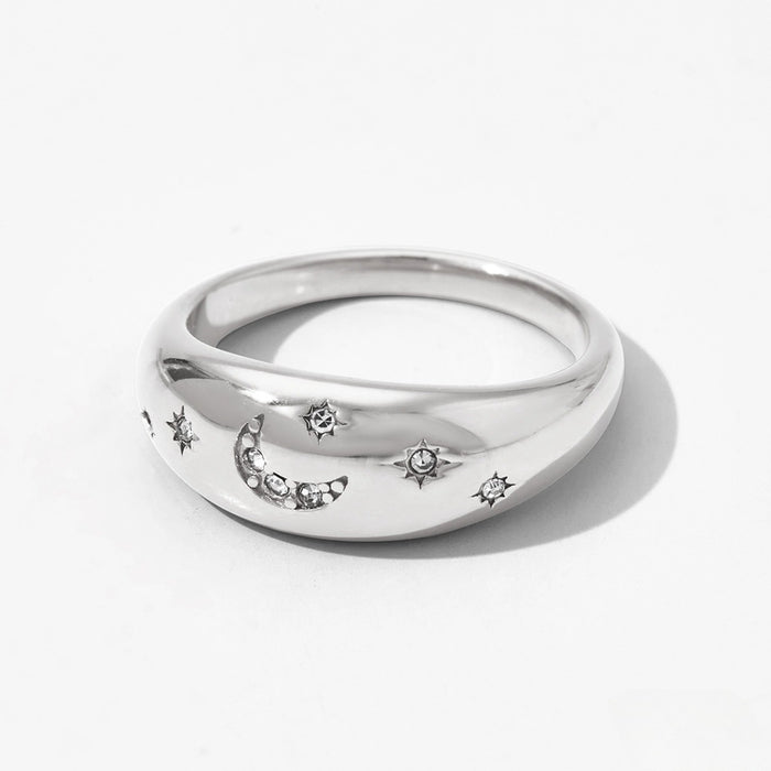 Wholesale Stainless Steel Star and Moon Ring