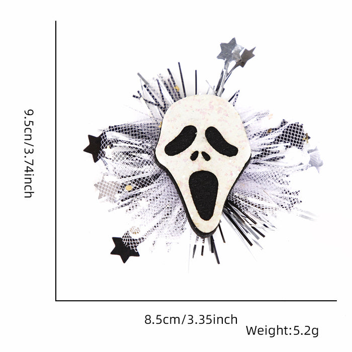 Wholesale Halloween Party Hairpin Headwear Adult Children Ghost Festival Ghost Pumpkin Ghost Mesh Side Clip Hairpin