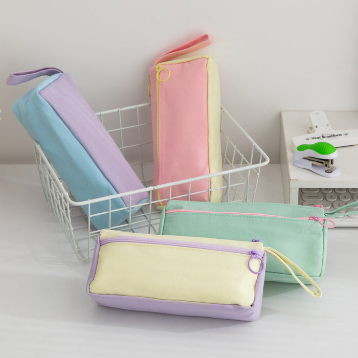Wholesale Color-Blocked Student Pencil Case