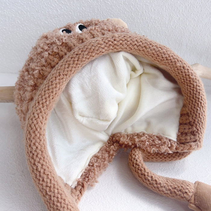 Wholesale Children' s hats and ves are integrated with cute children' s ear protection parent-child hats thickened