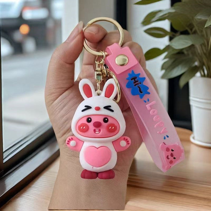 Wholesale Ruby Keychain Pendant Little Beaver Doll Bag Pendant Creative Key Chain Doll Machine Gift