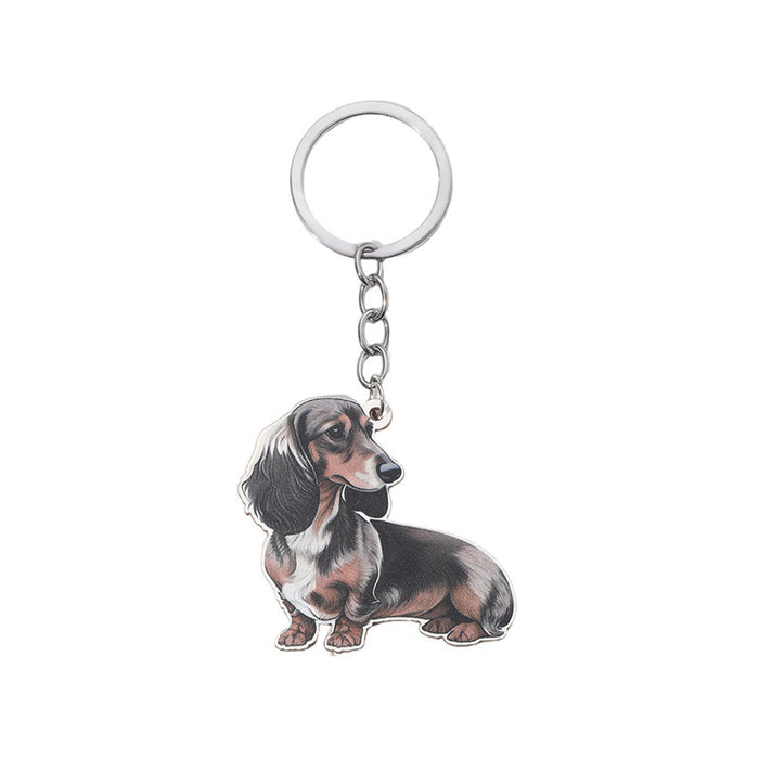 Wholesale Cute Cartoon Puppies Wooden Keychain JDC-KC-RongRui008