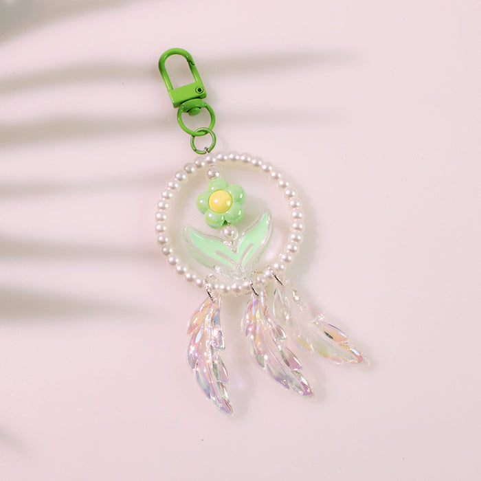 Wholesale Pearl Flower Acrylic Keychain JDC-KC-YChen011