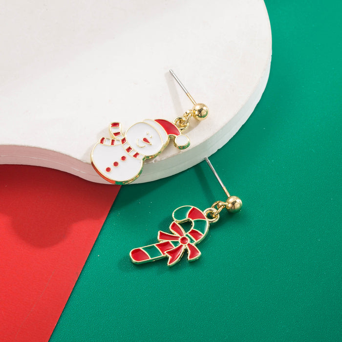 Wholesale Snowman Christmas Tree Alloy Letter Earrings - Party Fashion Accessory Boutique